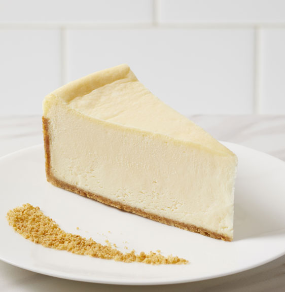 Classic cheesecake slice on a plate