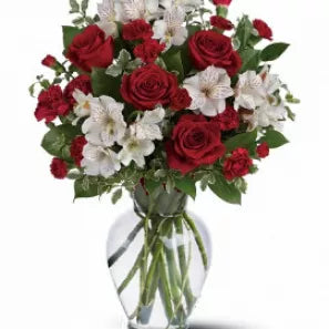 red and white flowers