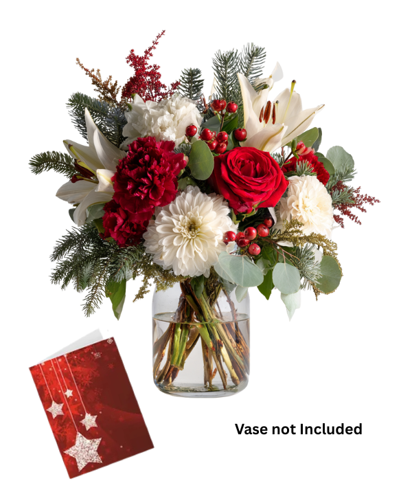 CFC2 Christmas flower bouquet with card